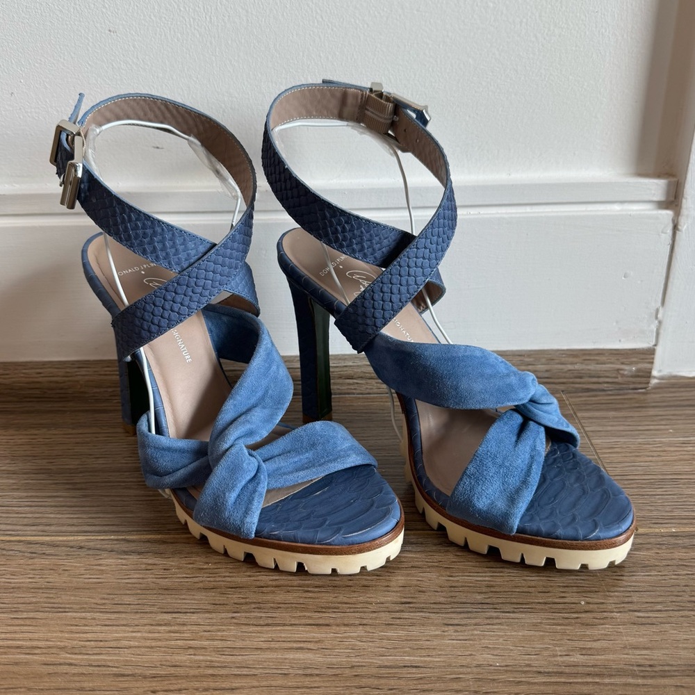 Lisa for Donald J. Pliner Snakeskin Platform Heels